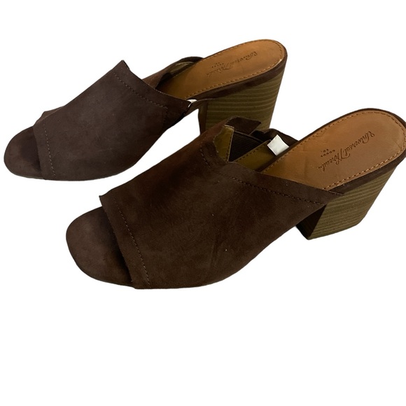 Universal thread brown suede clogs mules slides shoes 6.5 so cute EUC - Picture 3 of 5
